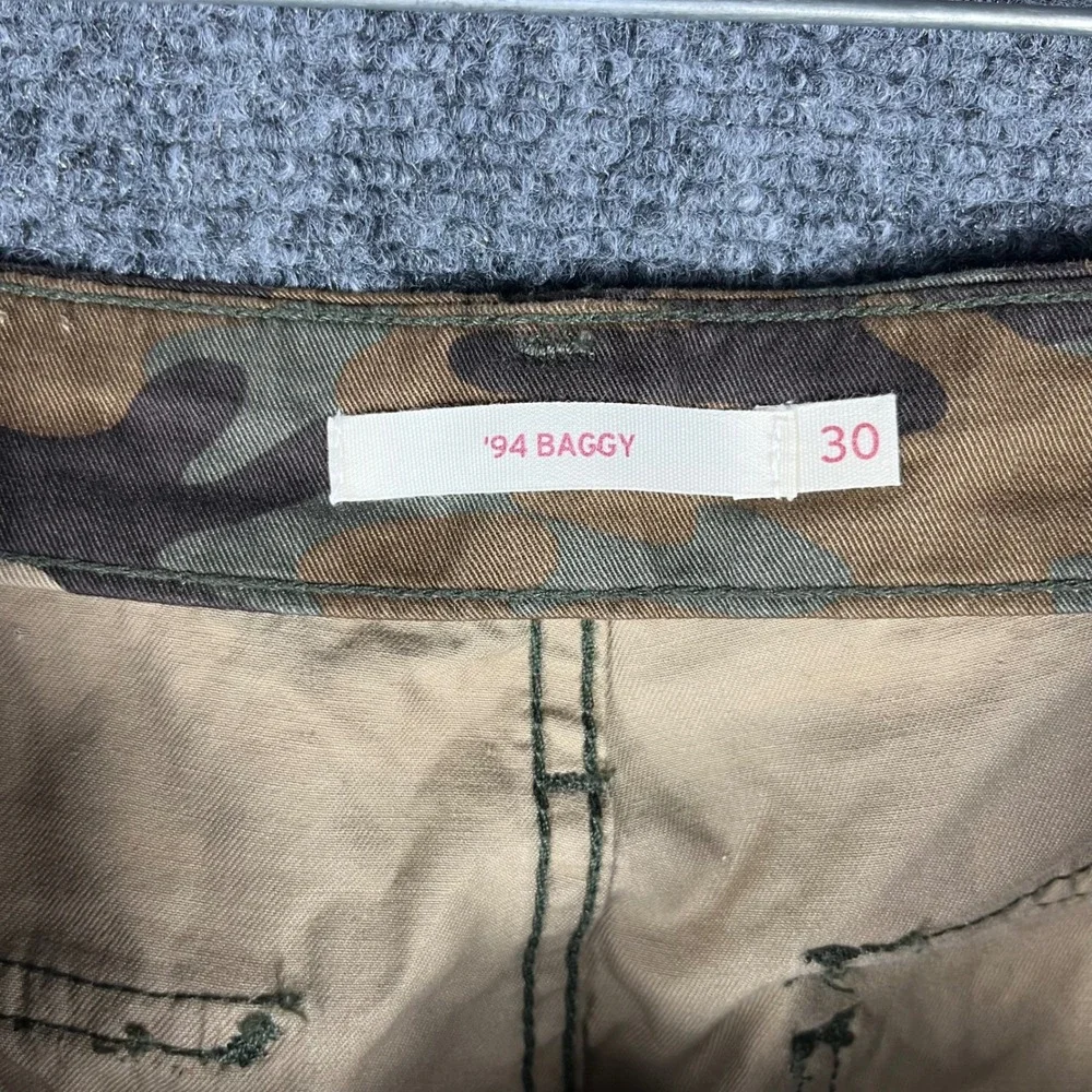 Levi's '94 Baggy Cargo Pants Mens 33 Camo Green Brown Utility WaterLess